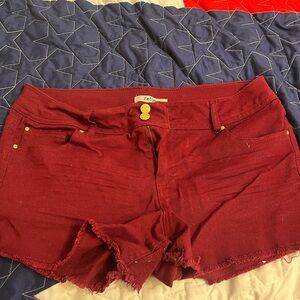Refuge Women's Burgundy Jean Shorts